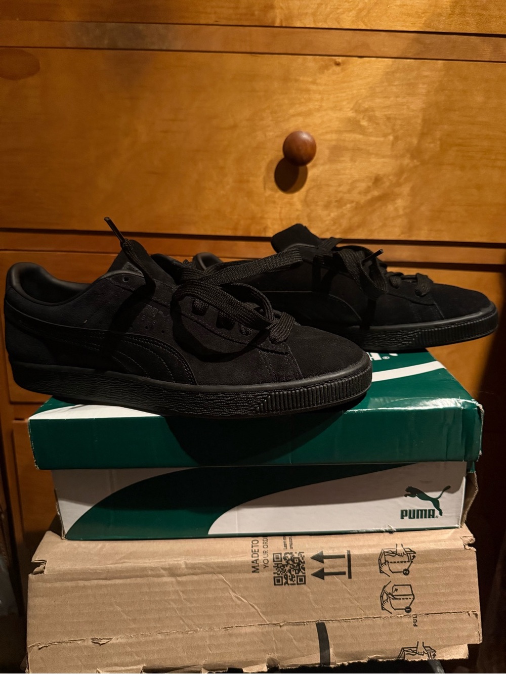 Puma XL All Black Suede Low Cut Shoes